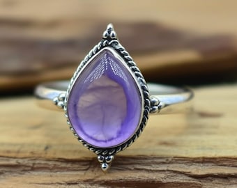 Whimsical Amethyst Gemstone Ring, Dainty Women Ring, 925 Silver Ring, Handmade Ring, Statement Ring, Natural Amethyst, Amethyst Jewelry