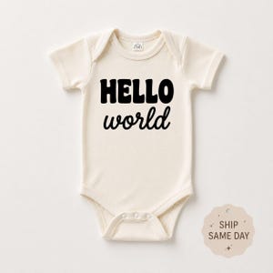 Hello World Bodysuit, Coding Programmer Baby Clothes, Tech Geek Infant Romper, Computer Science Toddler T-Shirt, Developer Aesthetic Gift