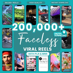 200,000+ Faceless Viral Reels Bundle | Copyright-Free | Ready-to-Post Videos for TikTok, Instagram, YouTube Shorts
