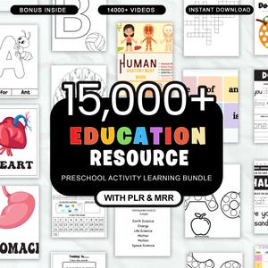 Kids Learning & Classroom Activities Bundle, DFY Digital Product Bundle, Teachers Parents Worksheets For Kids, PLR MRR Master Resell Rights