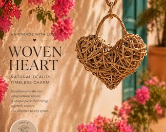 Mother’s Day Gift Woven Heart Decor Handmade