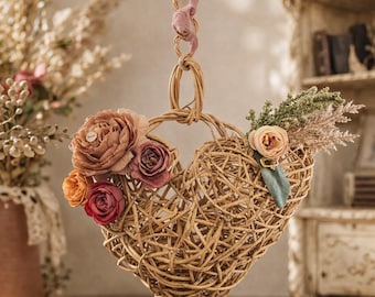 Mother’s Day Handmade Wicker Heart Decor Gift for Mom