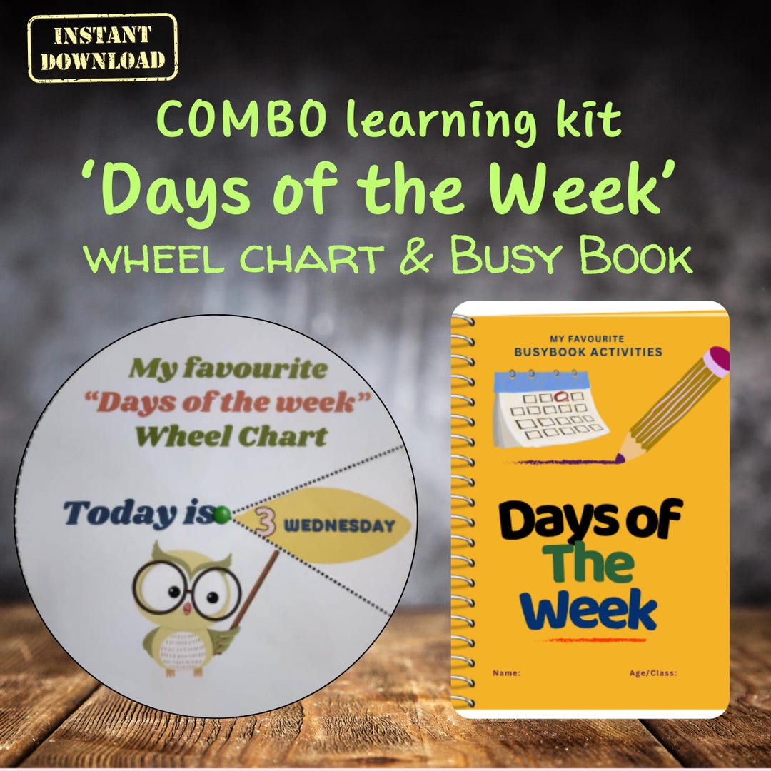 Combo Set - Days of the Week Busy Book With Wheel Chart: Preschool ...