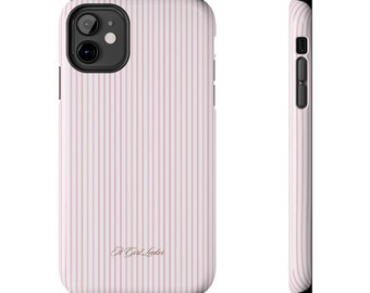 Coquette Pink Stripes Phone Case Cute Aesthetic iPhone 15 Case 14 13 12 11 Pro Max Plus Samsung S24 S23 S22 S21 Ultra