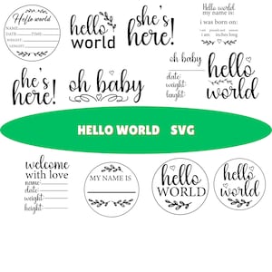 Baby Ankündigung svg | Baby Statistik Zeichen | hallo Welt svg | welcome baby svg | Geburts-Statistiken svg | Neugeborenes Zeichen | Baby svg | Geburts svg