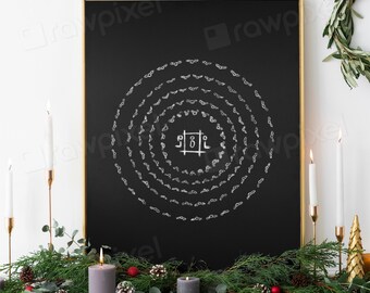 Abstract Nativity Scene Art Print, Angels Surrounding Manger (Digital Download)