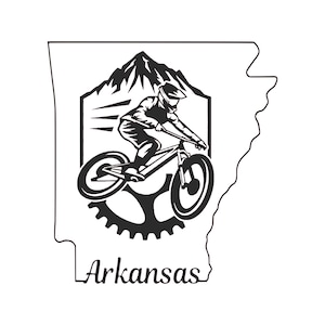 Arkansas MTB Mountain Bike PNG | Gravel Road Bike Clipart | Bike PNG Cut Files for Cricut & Silhouette | Digital Download for Cyclists
