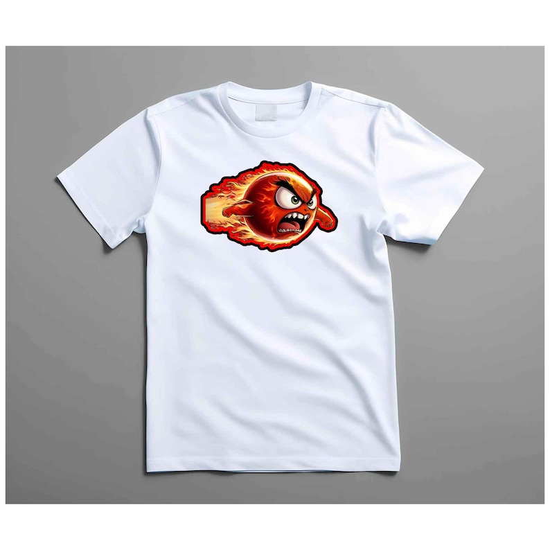 Angry Fireball Sticker PNG SVG | Flying Fireball Clipart | Cartoon Flame Digital Download | Vinyl Decal Cut File | Cricut Silhouette image 2