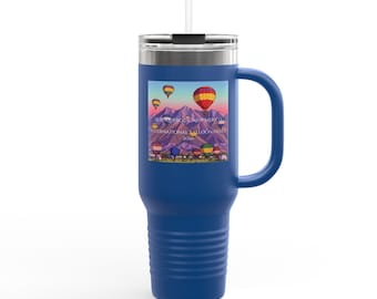 Albuquerque Balloon Fiesta 40oz reismok | Heteluchtballonnen Berg Zonsondergang Landschap