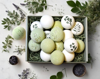 12 pack Handmade Vegan Bath Bombs: Organic Bath Treats Gift Set | Essential Oil | Spa | Mother's Day | Aromatherapy | Gift Ideas