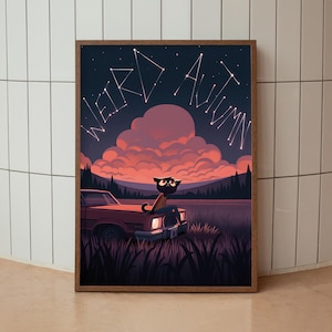 Night in the Woods Poster, WEIRD AUTUMN, Mae Borowski Wandkunst, Wandkunst & Wohnkultur, Videospiel Poster, Geschenk für Gamer, Spiel Prints