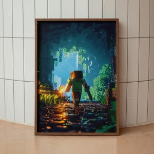 Pôster de Minecraft, Pôster de sala de jogos, Pôster de parede de jogos, Pôster de impressão de jogos, Presente de jogo, Pôster de videogame, Arte de parede de jogos, Decoração de jogador