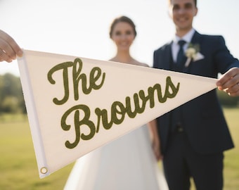 Last Name pennant | Personalized wedding marriage pennant flag | established pennant, golf wedding pennant flag, wedding gifts