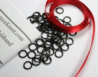 DIY-Set Halsband Schwarz-Rot / Bastelset