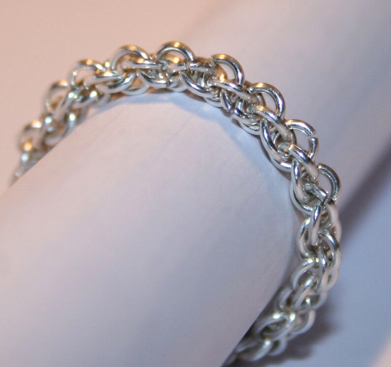 Ring aus Sterling Silber aus Kettenringen in JPL Kettengewebe. Königskette.  Schmuck von KettenKunst