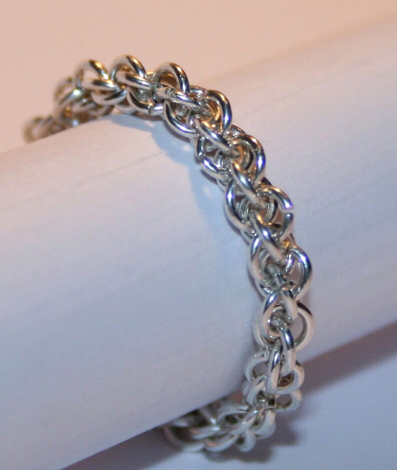 Ring aus Sterling Silber aus Kettenringen in JPL Kettengewebe. Königskette.  Schmuck von KettenKunst