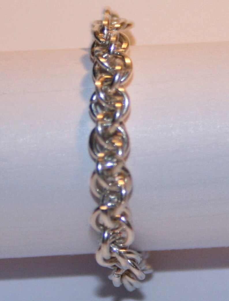 Ring aus Sterling Silber aus Kettenringen in JPL Kettengewebe. Königskette.  Schmuck von KettenKunst