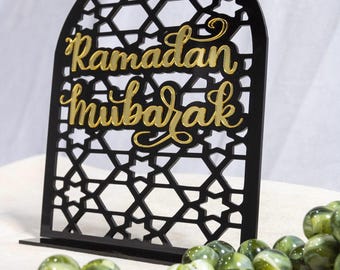 Ramadan Dekor - Islamisches Geschenk - Ramadan Mubarak Acryl Schild - Elegantes Islamisches Dekor - Ramadan Dekorationen