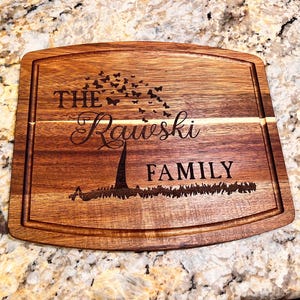 Custom Family Tree Cutting Board - Personalized Engraved Wood Gift for Parents, Grandparents, Housewarming, Wedding, Anniversary