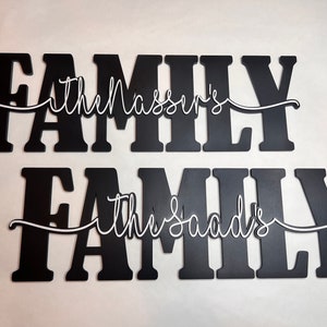 Custom 3D Family Name Sign - Living Room Wall Art - Rustic Farmhouse Home Decor - Rustic Wood Wall Art - Custom Wood Sign