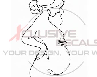 Pregnant Woman Silhouette Decal: Maternity Vinyl Sticker