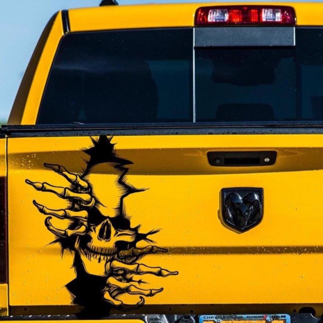 Skull Decal for Jeep Truck Car | Skeleton Hand Vinyl Sticker
