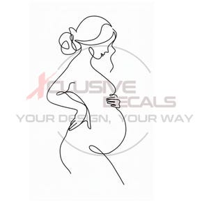 Baby Shower Kobieta w ciąży sylwetka naklejka – naklejka winylowa ciążowa na samochody, ściany i nie tylko - Baby Shower Kobieta w ciąży zarys