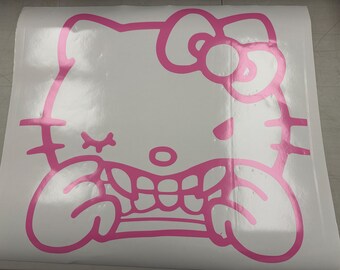 Hello Kitty Face Decal - Premium Quality Vinyl (perfect for Car, Window ...