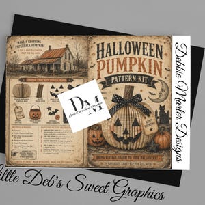 Digital Download Sewing Costume Pattern Kit - Halloween Folding Book Pumpkin - Like McCalls & Simplicity Patterns - Sew, Can, Jar Labels