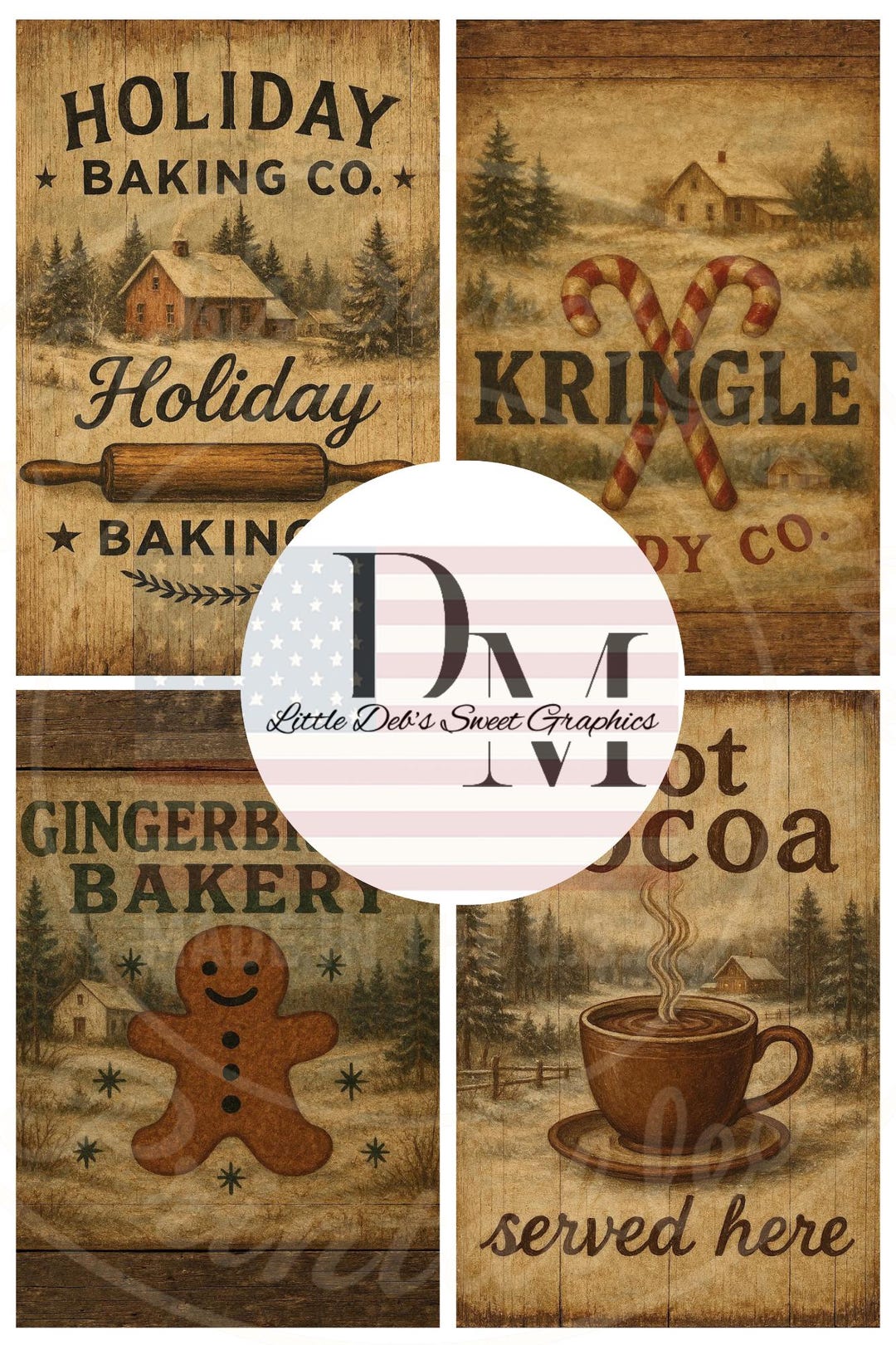 Winter Rustic Labels Primitive Farmhouse 32 LABELS 5X7 Christmas Labels - Jar, Tin Labels ...
