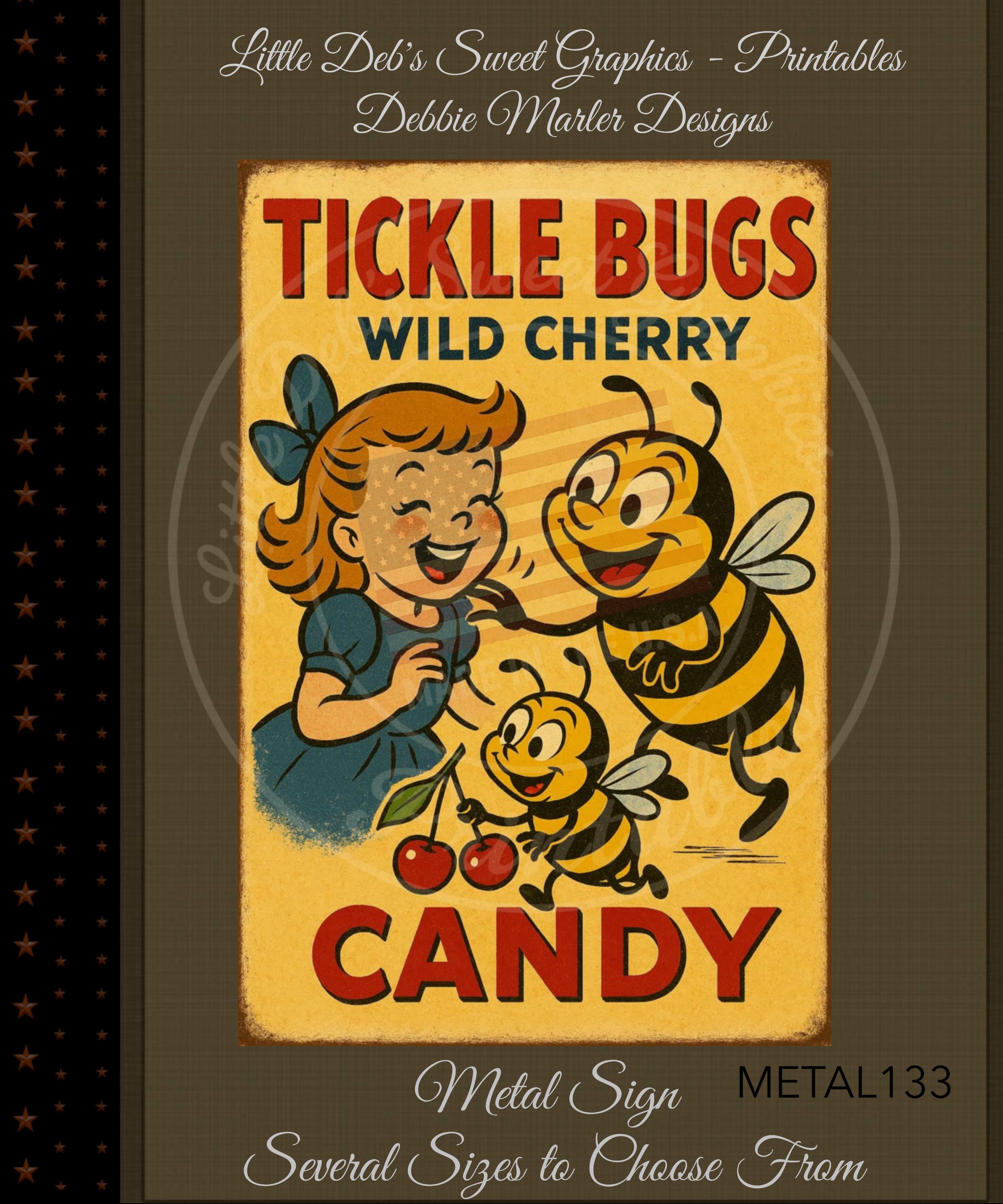 Tickle Bugs Candy Metal Sign - Wild Cherry, Retro Kitchen Decor - Etsy
