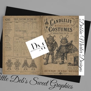 Kit de patrones de costura para disfraces de descarga digital - Polilla lunar de Halloween, duende gárgola - Similar a los patrones de McCalls y Simplicity - Etiqueta para coser, enlatar y envasar