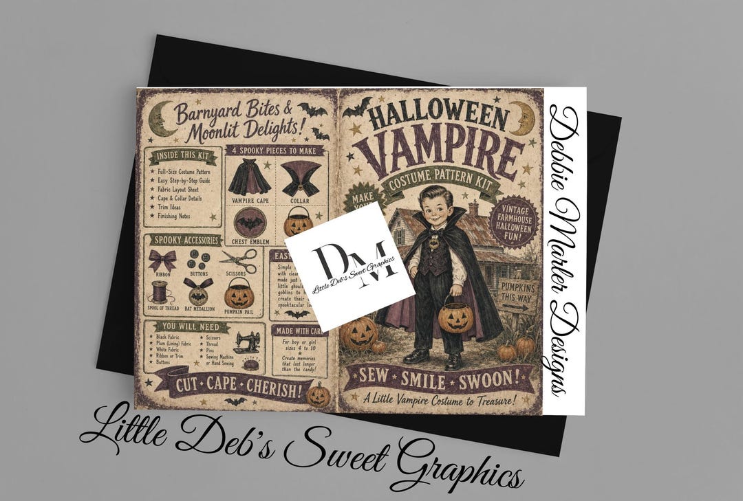 Vampire Weekend Croakerman Pattern Digital Download Sewing Costume Pattern Kit - Halloween Boy Vampire ...