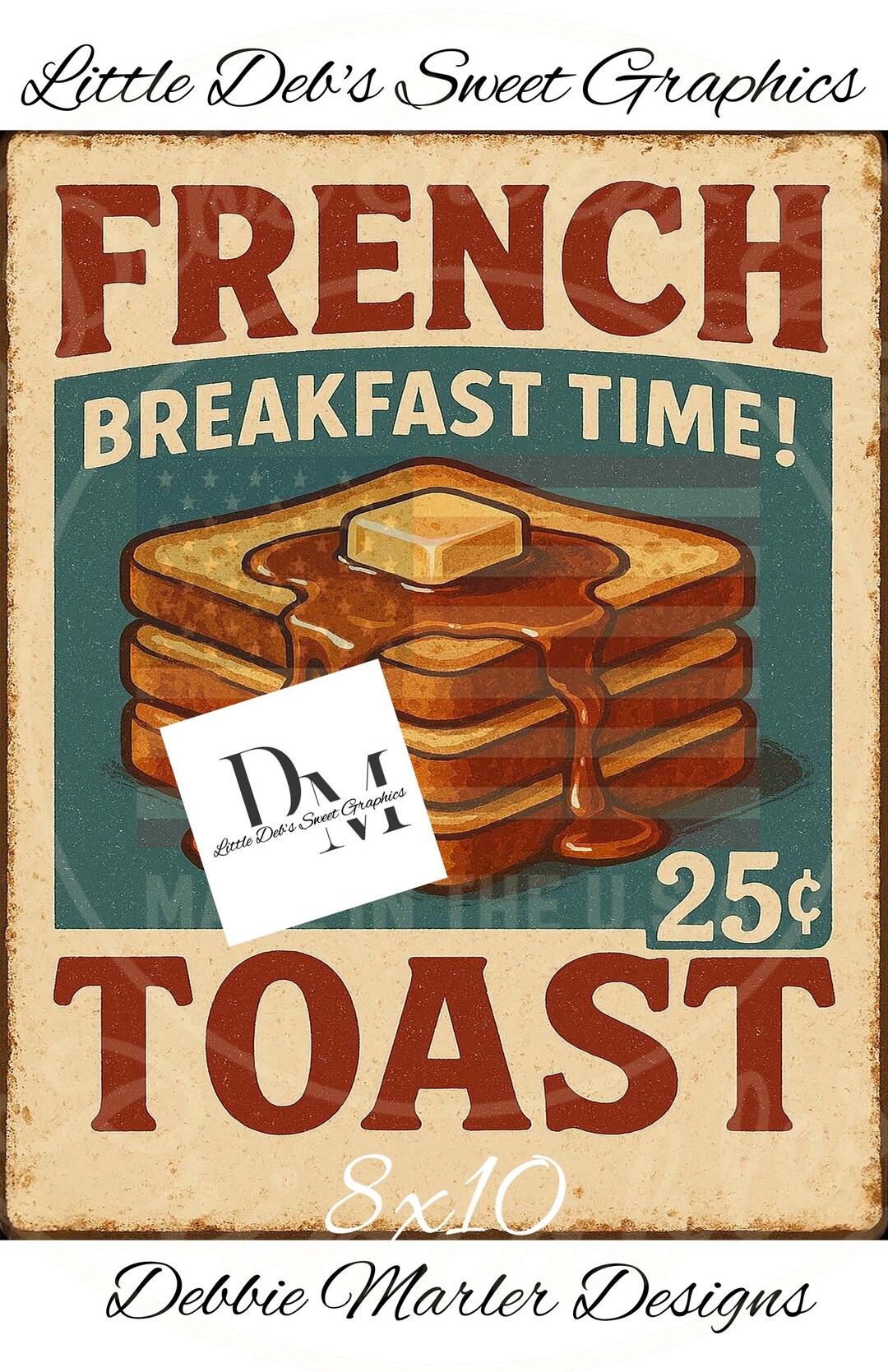 Toast Signs Retro Wall Art Sign - French Toast Breakfast - Kitchen Pantry Photo ...