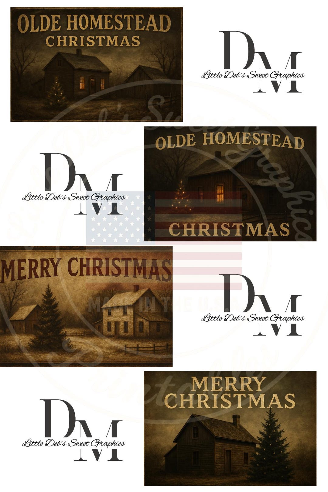 Winter Rustic Labels Primitive Farmhouse Olde Homestead Christmas Labels - Jar, Tin Labels ...