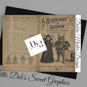 Kit de patrones de costura para disfraces de Halloween (descarga digital): Araña oscura, duende (similar a los patrones de McCalls y Simplicity) - Etiqueta para coser, enlatar y envasar.