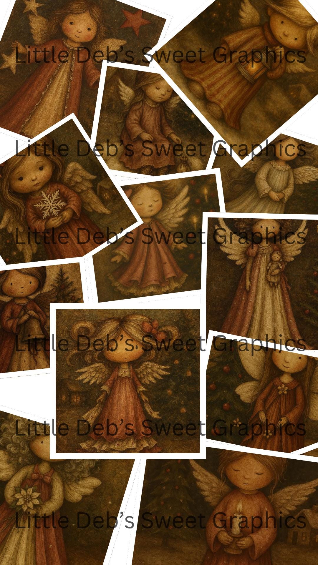Primitive Farmhouse 20 DIFFERENT Angel Christmas Labels - Jar, Tin ...