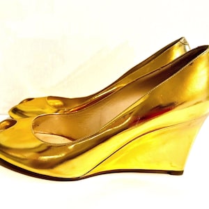 Rare 2002 Christian Dior John Galliano Vintage Wedge Peep Toe Pumps Size 40