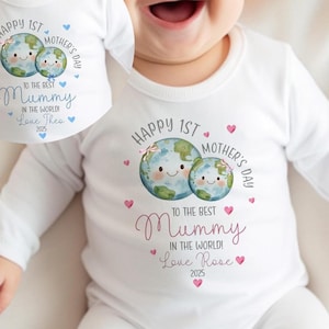 Chaleco personalizado para bebé para el primer día de la madre, regalos para el primer día de la madre, primer día de la madre, pelele para bebé para el primer día de la madre, Beary First Mothers Day