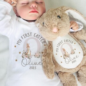 Conjunto personalizado para la primera Pascua, chaleco para la primera Pascua, primera Pascua del bebé, regalos de Pascua para bebé, regalo de primera Pascua, pijama para la primera Pascua, osito de peluche