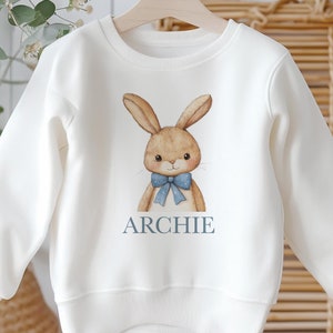 Sudadera de Pascua personalizada para niños, atuendo para el día de Pascua para niños, camiseta de Pascua para niños, búsqueda de huevos, camiseta de Pascua para niños, conejito