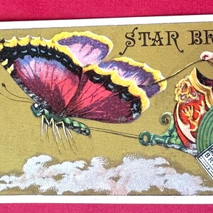 Victorian Trade Card Bookmark Star Braid Butterfly Chariot Vintage Sewing Advertising 1800's