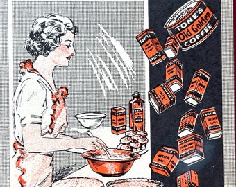 Tones Coffee Spices Recipe Advertising Fold Out Des Moines Iowa 1930's