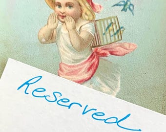 Reserved for Lynn Trade Card Well Dressed Girls with Dolls Three Sisters Banner Lye for Soap Making Advertising 1800's