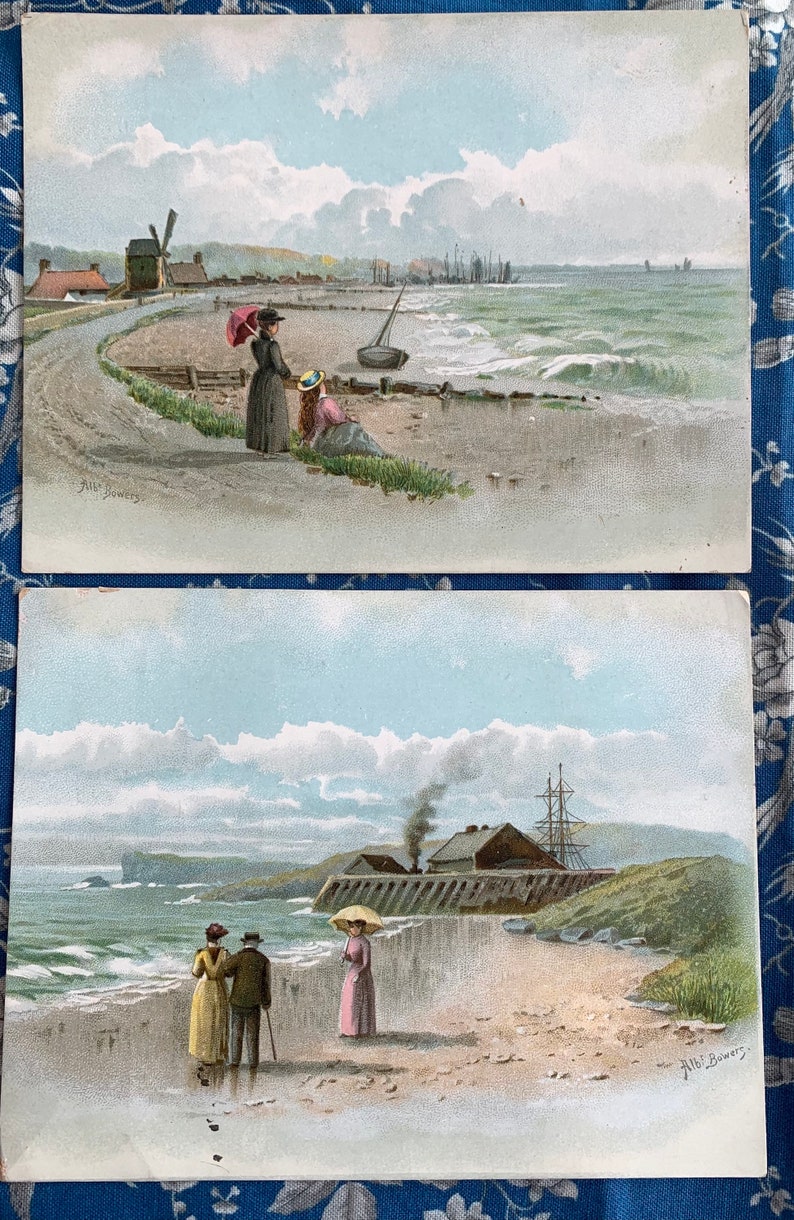Victorian Trade Card Ladies by the Sea Shore Kenny Coffee Washington D C 1800\u2019s