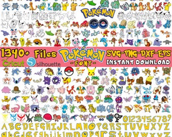 Plus de 1340 objets en superposition de motifs Pokémon | Plus de 335 fichiers Svg vectoriels en couches, Pikachu Svg Cricut & Silhouette, téléchargement immédiat