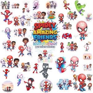 40 Spidey Watercolor PNG Clipart Bundle | Spidey and His Amazing Friends, Spiderman Clipart, Superhero Png, Digital Files | INSTANT DOWNLOAD