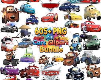 605+ Cars PNG Huge Cliparts Bundle, Saetta McQueen e Tow Mater PNG personaggi dei cartoni animati, compleanno, maglietta, decorazione per torta, download a sublimazione