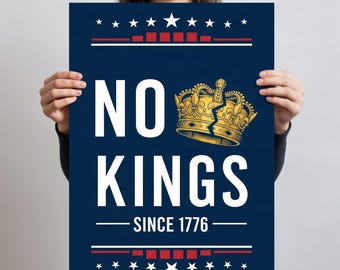 No Kings Rally Sign, Anti-Trump Protest Poster, Fight Oligarchy Printable Art, 2025 Protest Sign Digital Download for No Kings Demonstration