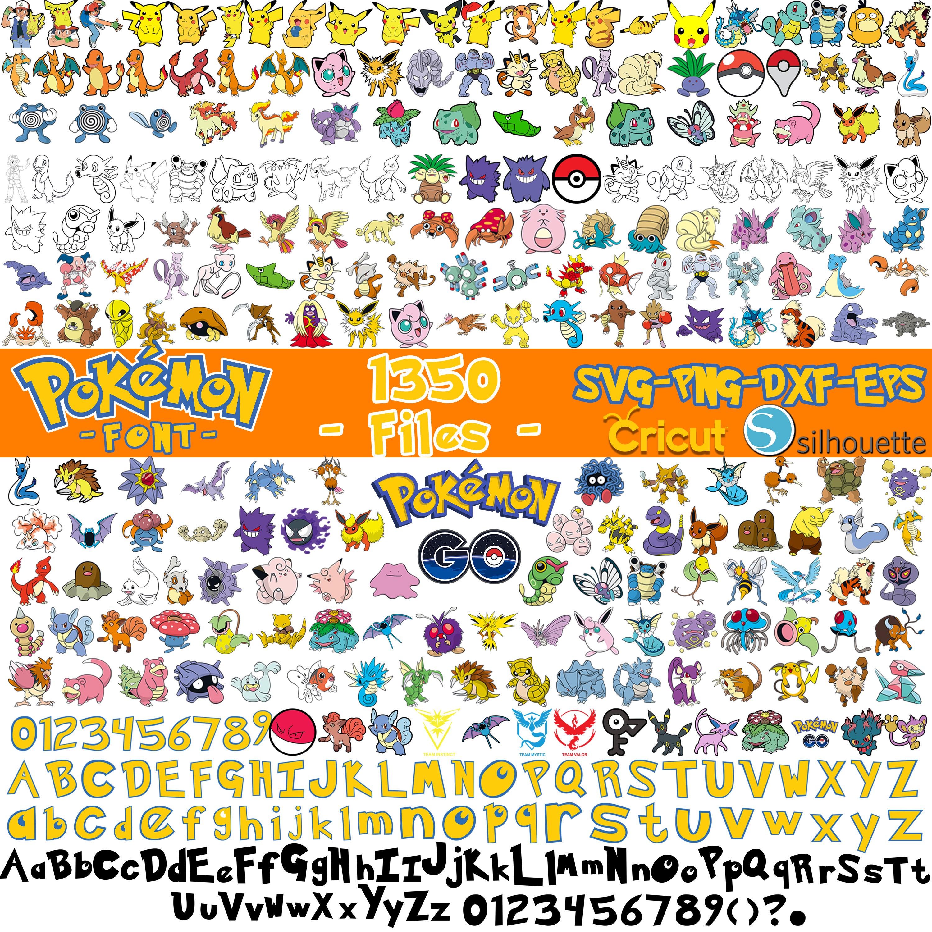 Pokemon Designs Bundle d'articles superposés 1350 | Fichiers vectoriels Svg en couches, Pikachu Svg Cricut & Silhouette, 335+ DESIGN UNIQUE, téléchargement immédiat